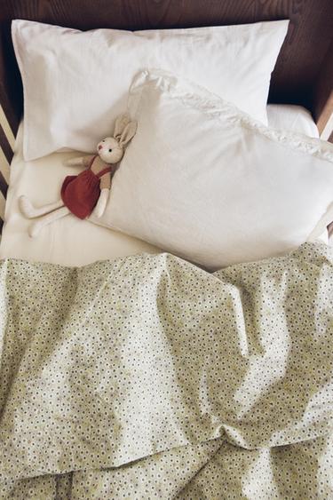 CHILDREN’S FLORAL PRINT DUVET COVER - Lime by Zara