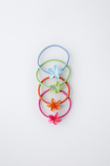 FOUR-PACK OF FLOWER HAIR TIES - Multicoloured by Zara