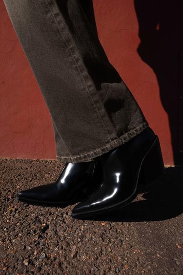 COWBOY HEEL ANKLE BOOTS - Black by Zara - Image 0