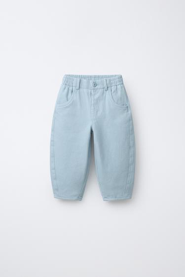 BALLOON WAFFLE TROUSERS - Blue by Zara