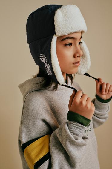 SNOOPY PEANUTS™ FAUX SHEARLING HAT - Blue by Zara