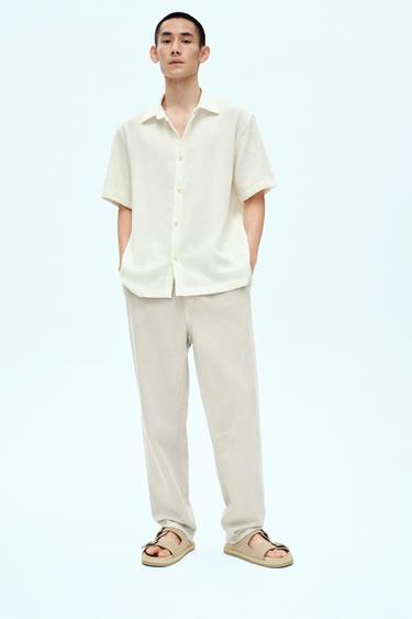 TEXTURED REGULAR FIT SHIRT - Ecru by Zara