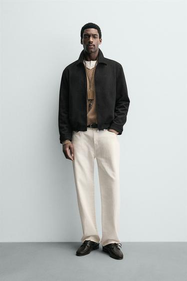 FAUX SUEDE JACKET - Black by Zara