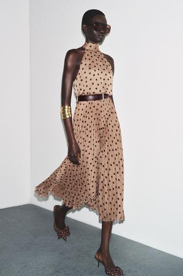 POLKA DOT MIDI DRESS WITH BELT - 930 by Zara