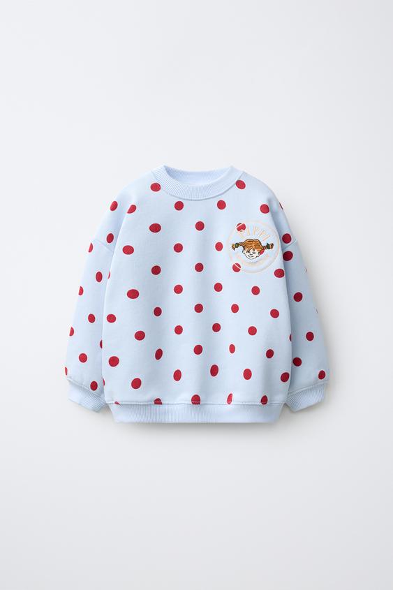 PIPPI LONGSTOCKING © ASTRID LINDGREN COMPANY POLKA DOT SWEATSHIRT - Blue by Zara - Image 0
