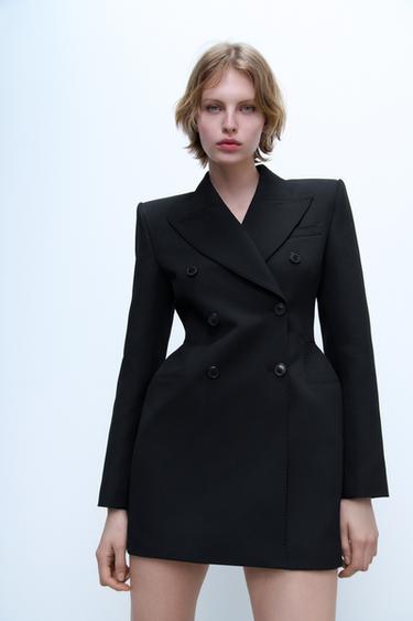 ZW COLLECTION DOUBLE-BREASTED BLAZER DRESS - Black by Zara - Image 0