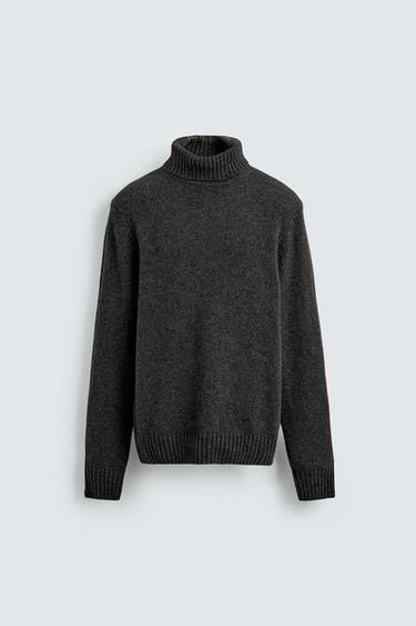 WOOL BLEND HIGH NECK JUMPER - Grey marl by Zara