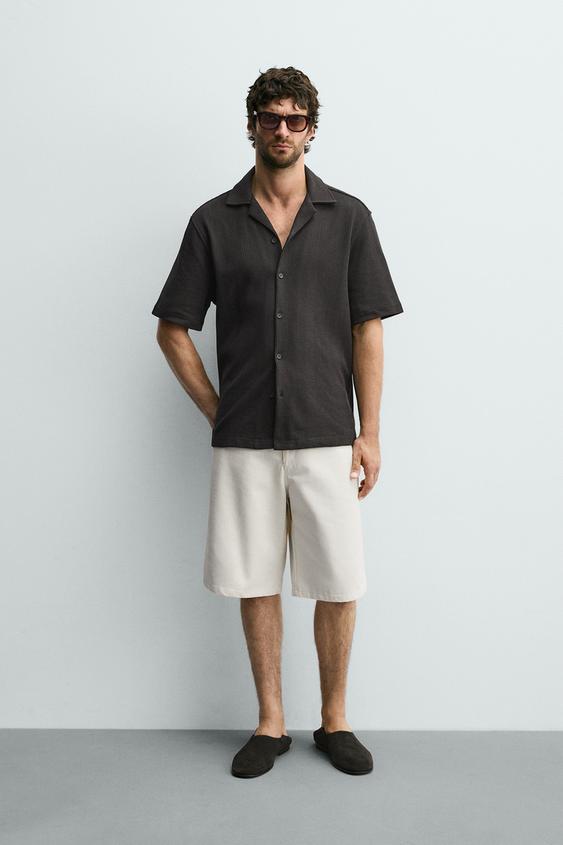 TEXTURED REGULAR FIT SHIRT - Charcoal by Zara - Image 0
