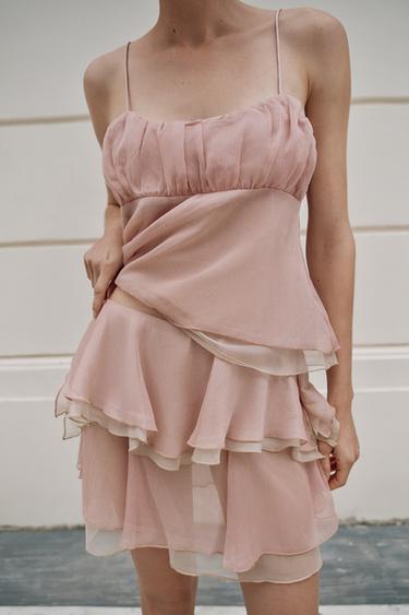 GATHERED CAMISOLE TOP - Light pink by Zara