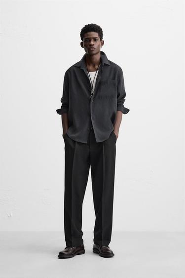 100% SILK SHIRT - Grey by Zara - Image 0