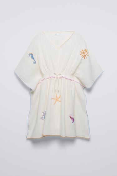 EMBROIDERED KAFTAN - Ecru by Zara - Image 0