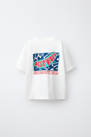 SLOGAN PRINT T-SHIRT - White by Zara