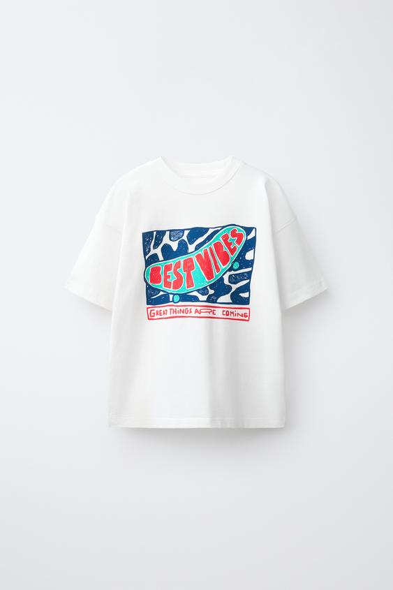 SLOGAN PRINT T-SHIRT - White by Zara - Image 0