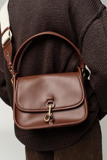 CROSSBODY BAG WITH CLASP DETAIL - Dark tan by Zara