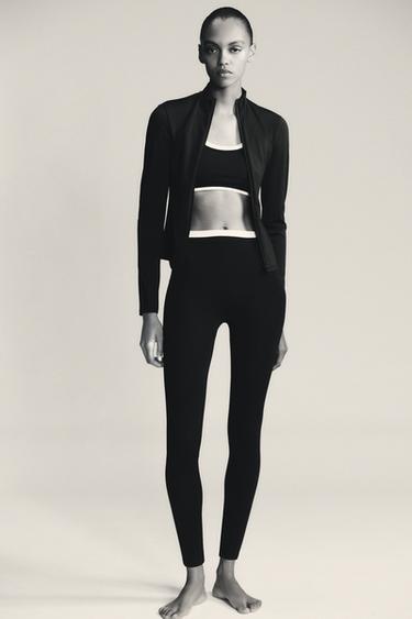DOUBLE LEGGINGS - Black / White by Zara
