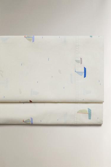 COTTON BOAT FLAT SHEET - Multicoloured by Zara