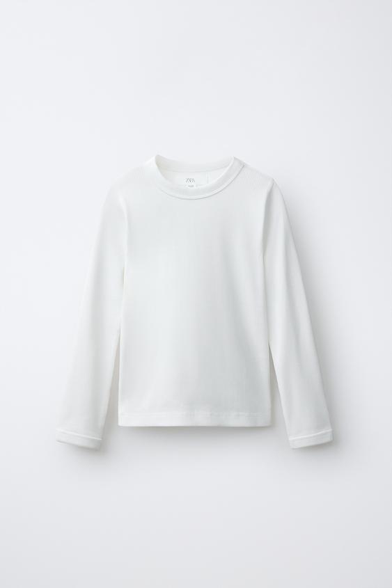 RIBBED T-SHIRT - White by Zara - Image 0