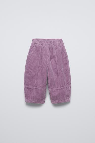LINED CORDUROY TROUSERS - Mauve by Zara