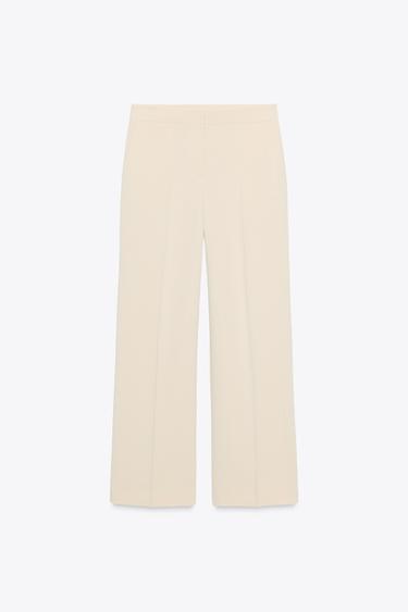 HIGH-WAIST STRAIGHT-LEG TROUSERS - Sand by Zara - Image 0