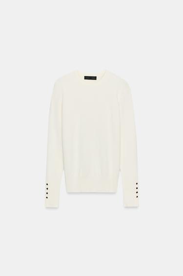 BASIC PLAIN KNIT JUMPER - Ecru by Zara