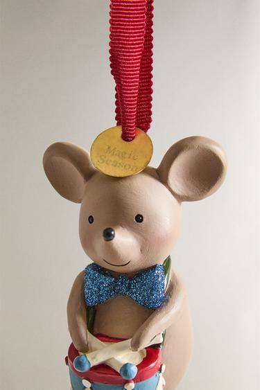 PACK OF MUSICAL MOUSE CHRISTMAS TREE DECORATIONS (PACK OF 3) - Multicoloured by Zara