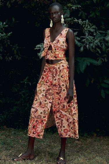 RUSTIC PRINTED KNOT TOP - Multicoloured by Zara