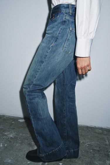 ZW COLLECTION FLARE HIGH-WAIST JEANS - Blue by Zara