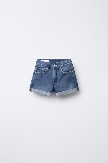 STRETCH DENIM BERMUDA SHORTS - Blue by Zara