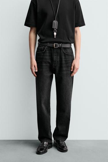 ORIGINS STRAIGHT ANKLE FIT JEANS - Black by Zara