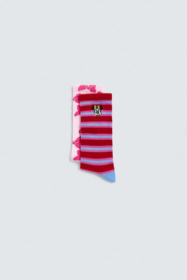 2-PACK OF COMBINED LONG SOCKS HARRY LAMBERT FOR ZARA X DISNEY - Pink / White by Zara