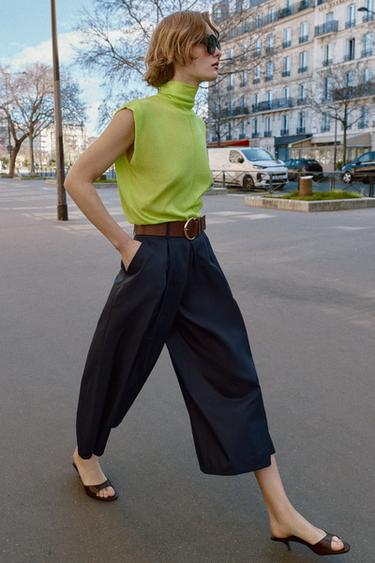CULOTTES WITH BELT - Navy blue by Zara