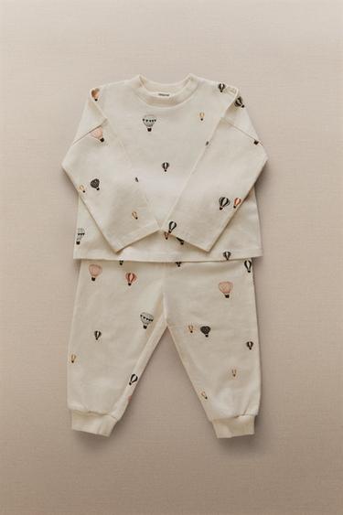 KIDS' BALLOON COTTON JERSEY SET OF PYJAMAS - Cream by Zara