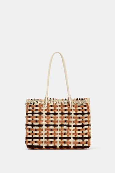 BRAIDED-EFFECT MINI TOTE BAG - Brown by Zara