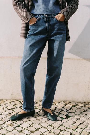 Z1975 HIGH-WAIST SLIM FIT JEANS - Mid-blue by Zara