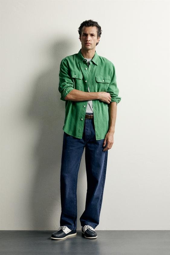 FLUID LINEN - LYOCELL SHIRT - Green by Zara - Image 0