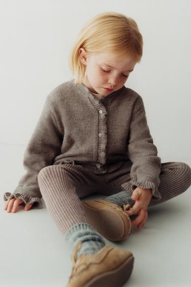 RIB KNIT LEGGINGS - Sand / Marl by Zara