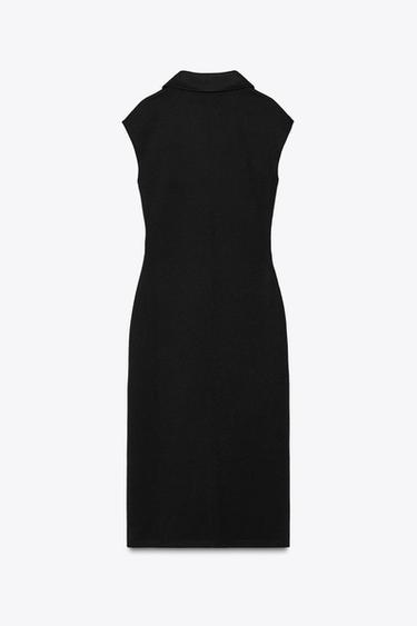 PIQUÉ SHIRT DRESS - Black by Zara