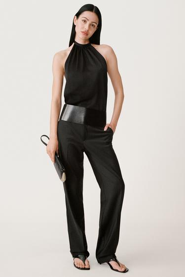 HALTER TOP WITH TIE DETAIL 50TH ANNIVERSARY - Black by Zara