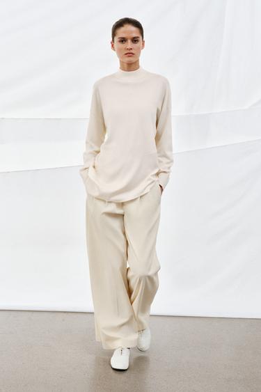 ASYMMETRIC COMBINED KNIT JUMPER - White by Zara