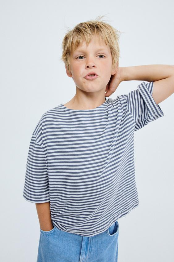 STORIESZ - STRIPED T-SHIRT - Blue by Zara - Image 0