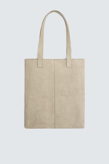 LEATHER TOTE BAG - Sand Brown by Zara