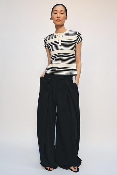 STRIPED HENLEY T-SHIRT - striped by Zara