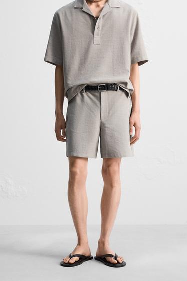 RELAXED FIT BERMUDA SHORTS - Mid-grey by Zara