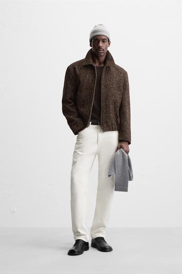 HOUNDSTOOTH TEXTURED JACKET - Brown by Zara - Image 0