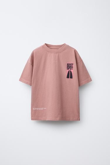 SURF PRINT T-SHIRT - Pale pink by Zara - Image 0