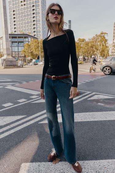 RIBBED LONG SLEEVE T-SHIRT - Black by Zara