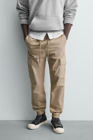 SLIM FIT CARGO TROUSERS - Beige by Zara