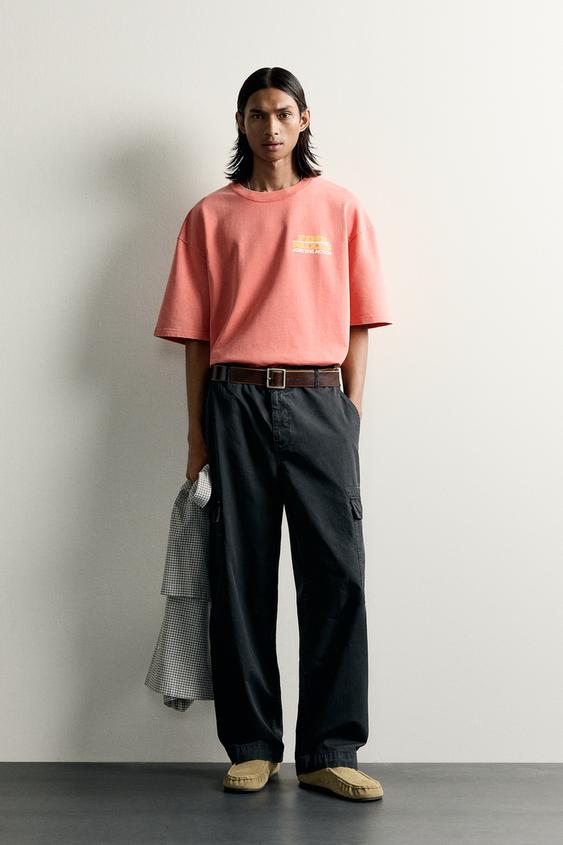 WASHED PRINTED SLOGAN SWEATSHIRT - Faded pink by Zara - Image 0