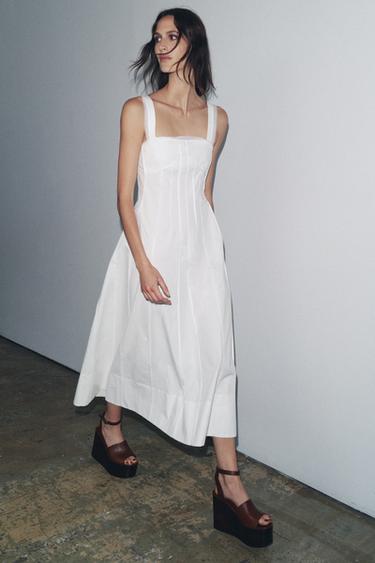 ZW COLLECTION LONG TRIM DRESS - White by Zara