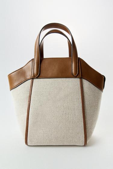CANVAS CROSSBODY BAG - Dark tan by Zara